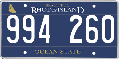 RI license plate 994260