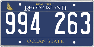 RI license plate 994263