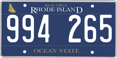 RI license plate 994265