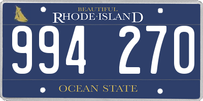 RI license plate 994270