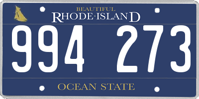 RI license plate 994273