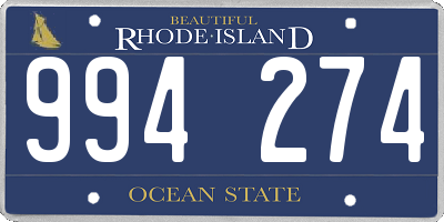 RI license plate 994274