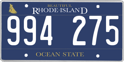 RI license plate 994275