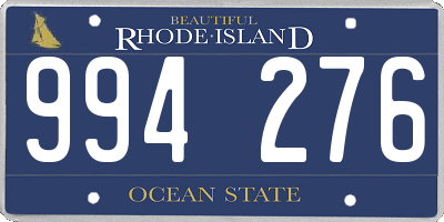 RI license plate 994276