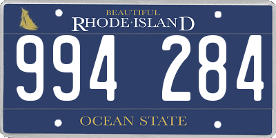 RI license plate 994284