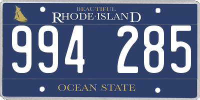 RI license plate 994285