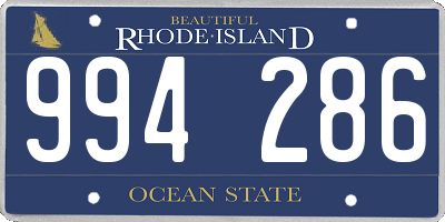 RI license plate 994286