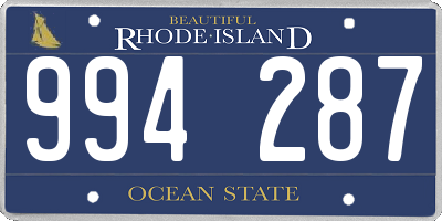 RI license plate 994287