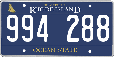 RI license plate 994288