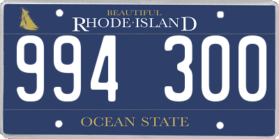 RI license plate 994300