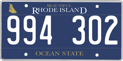 RI license plate 994302