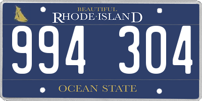 RI license plate 994304