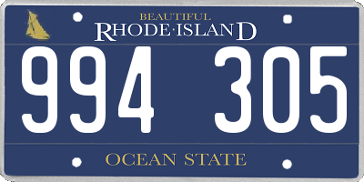 RI license plate 994305