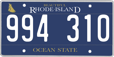RI license plate 994310