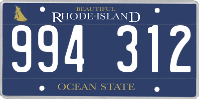 RI license plate 994312