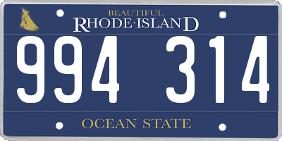 RI license plate 994314