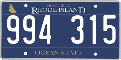 RI license plate 994315