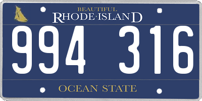 RI license plate 994316