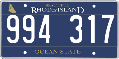 RI license plate 994317