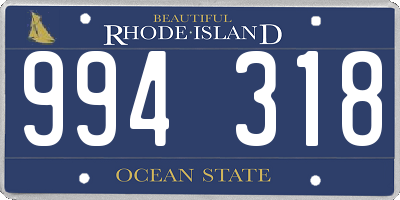 RI license plate 994318