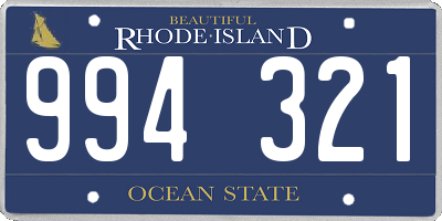 RI license plate 994321