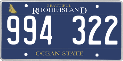 RI license plate 994322