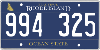 RI license plate 994325