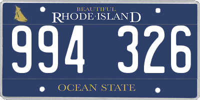 RI license plate 994326