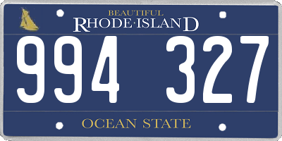 RI license plate 994327