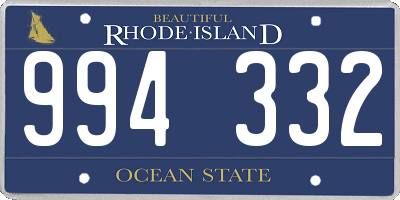 RI license plate 994332