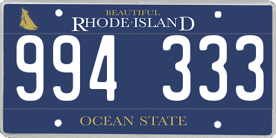 RI license plate 994333