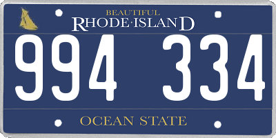 RI license plate 994334