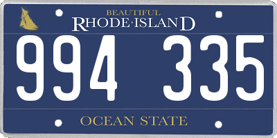RI license plate 994335