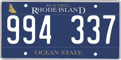 RI license plate 994337