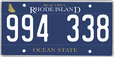 RI license plate 994338