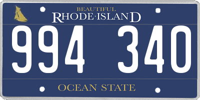 RI license plate 994340