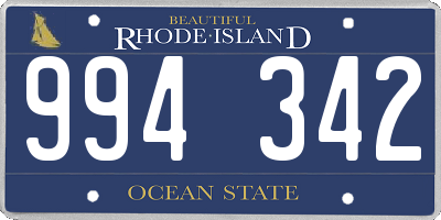 RI license plate 994342