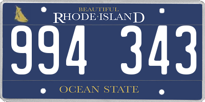 RI license plate 994343