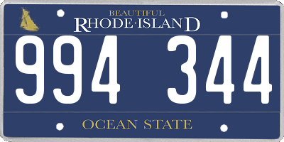 RI license plate 994344