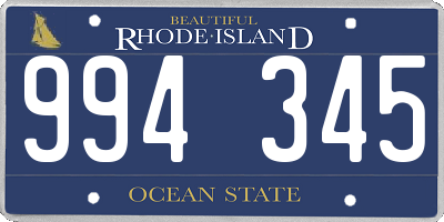 RI license plate 994345