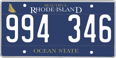 RI license plate 994346