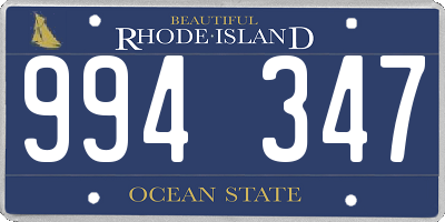 RI license plate 994347