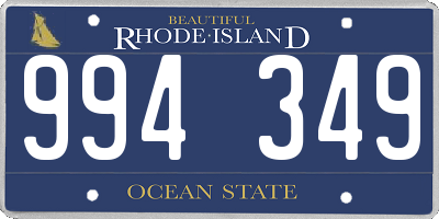 RI license plate 994349