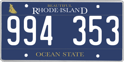 RI license plate 994353