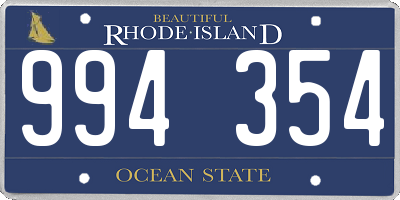 RI license plate 994354