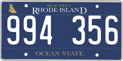 RI license plate 994356