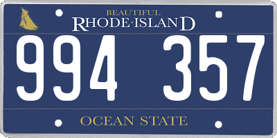 RI license plate 994357