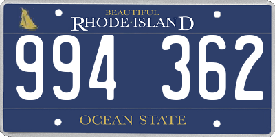 RI license plate 994362