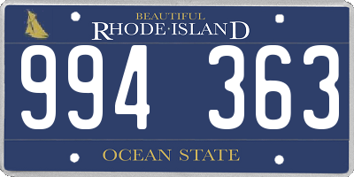 RI license plate 994363