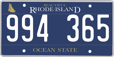 RI license plate 994365